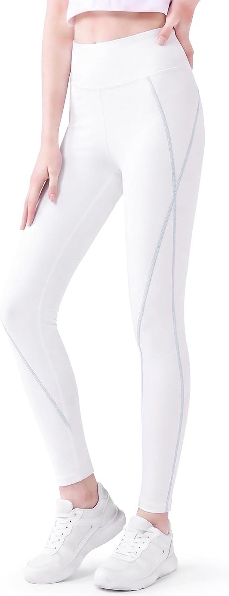 Sportlegging voor meisjes met UPF 60 zonbescherming, sportbroek voor kinderen, lang, elastisch, ademend, yogabroek, effen broek, fitness, gymnastiek, training, sportkleding, maat 110-164