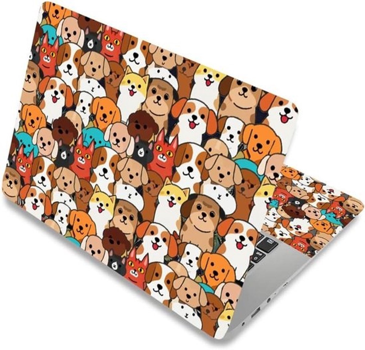 Laptop Stickers - Notebook Decals - Laptop Decoratie - Cartoon Puppy Patroon - 38 x 27 cm - Meerkleurig