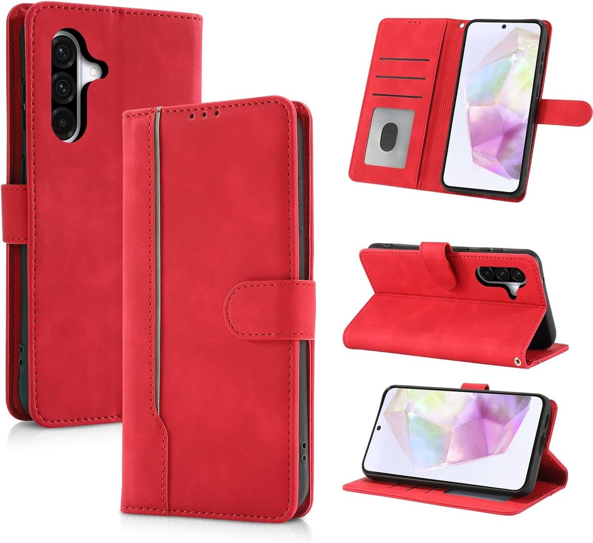 Beschermhoesje voor Samsung Galaxy A36, klaphoes met magneetsluiting, rood