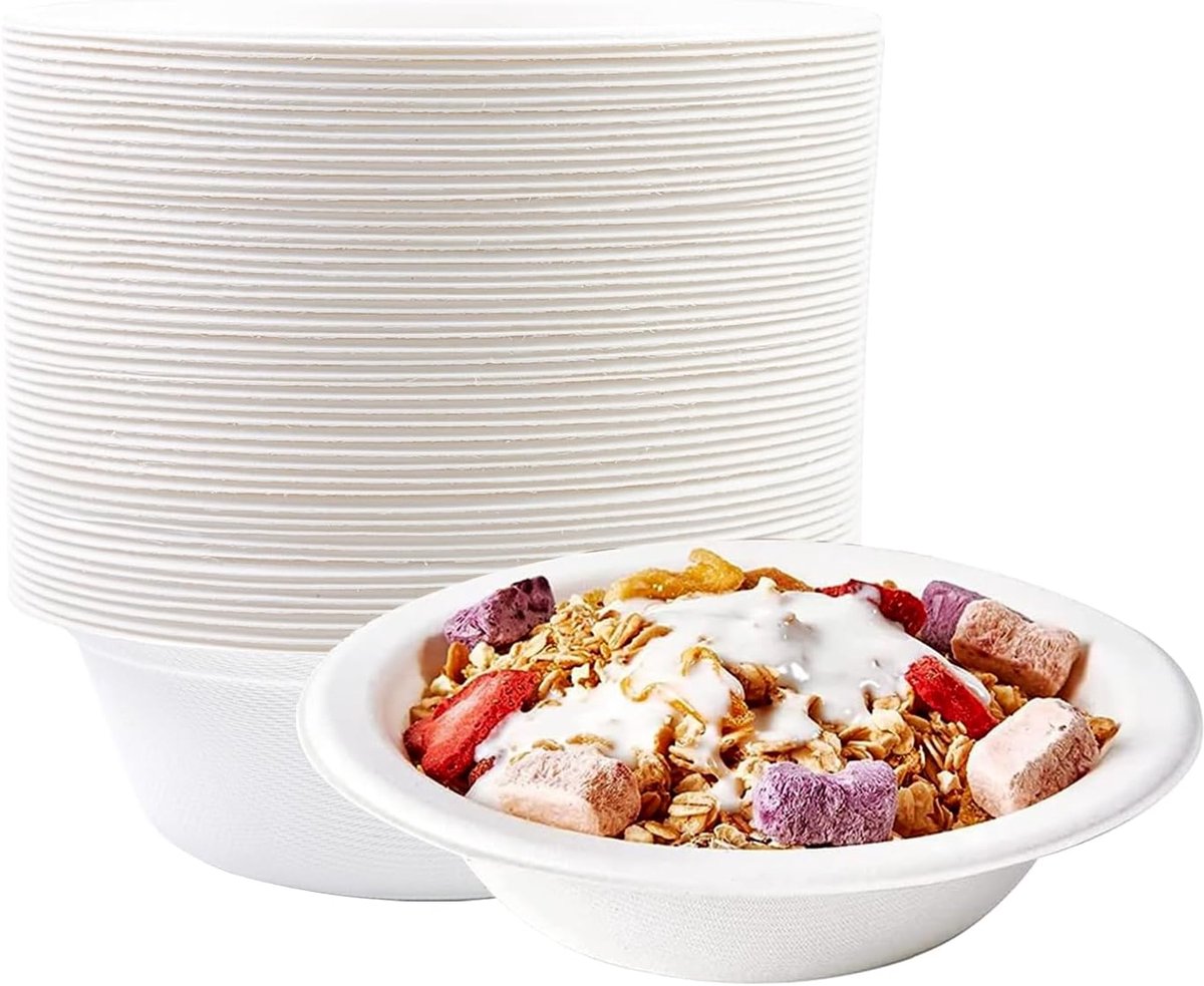 Kommen, 260ML wegwerpschalen suikerriet bagasse langdurige warmteopslag duurzame soepkommen voor thuis huishouden BBQ's picknicks outdoor eten