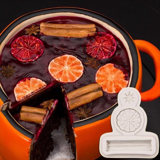 mal citroen, fondant, citroenschijven, siliconen, 3D, citroenen, chocoladevorm, anijs, kaneel, harsvorm voor fondant, chocolade, cake, kaars, zeep — afbeelding 4