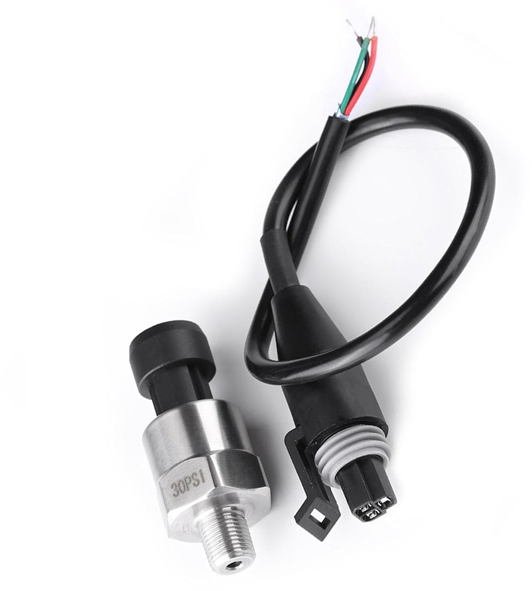 Druksensor Brandstofwater 1/8 Inch NPT Roestvrij Staal 30 PSI Druktransmitter voor Automobiel Industrieel Toepassing Hoge Precisie Waterdicht