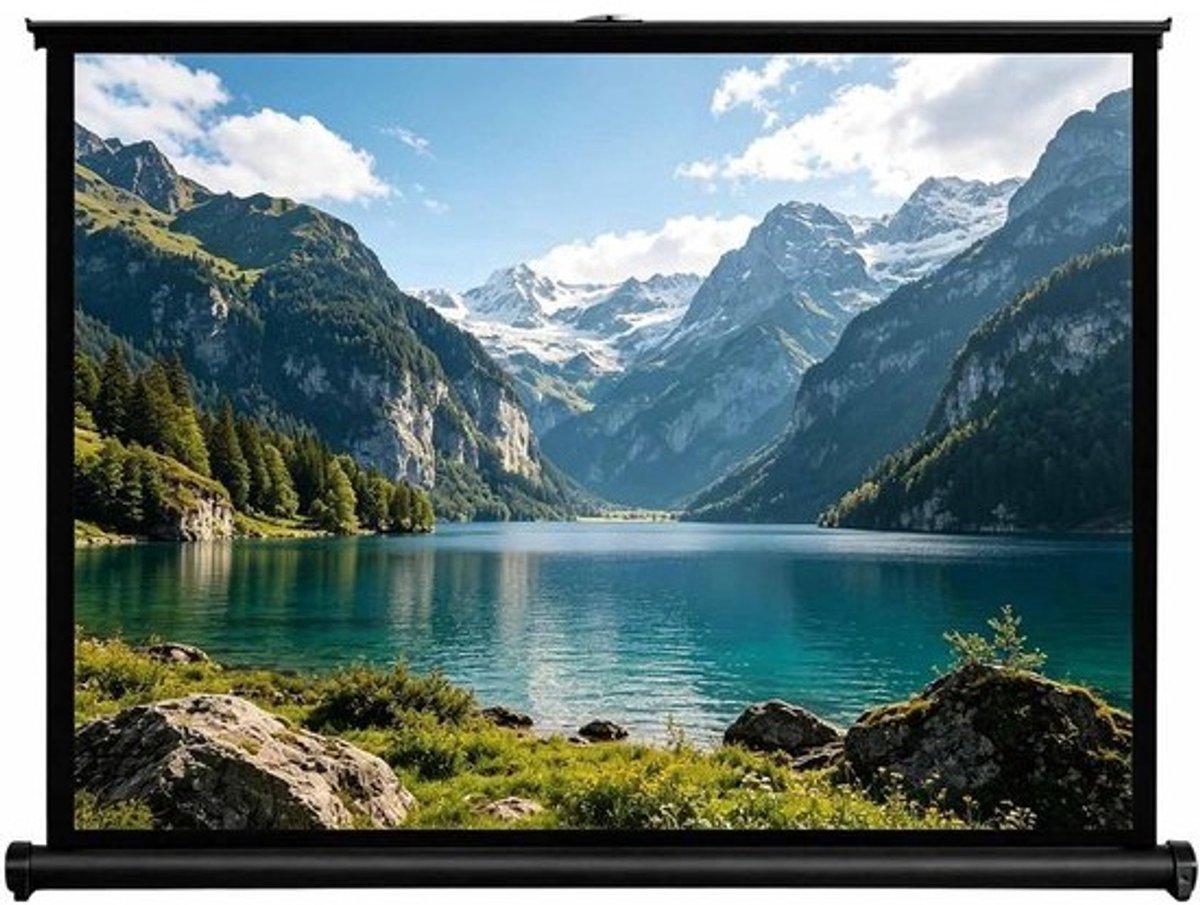 Draagbaar Projectiescherm - Intrekbaar Scherm - Thuisbioscoop Buiten - Met Draagtas - 50 Inch - Wit