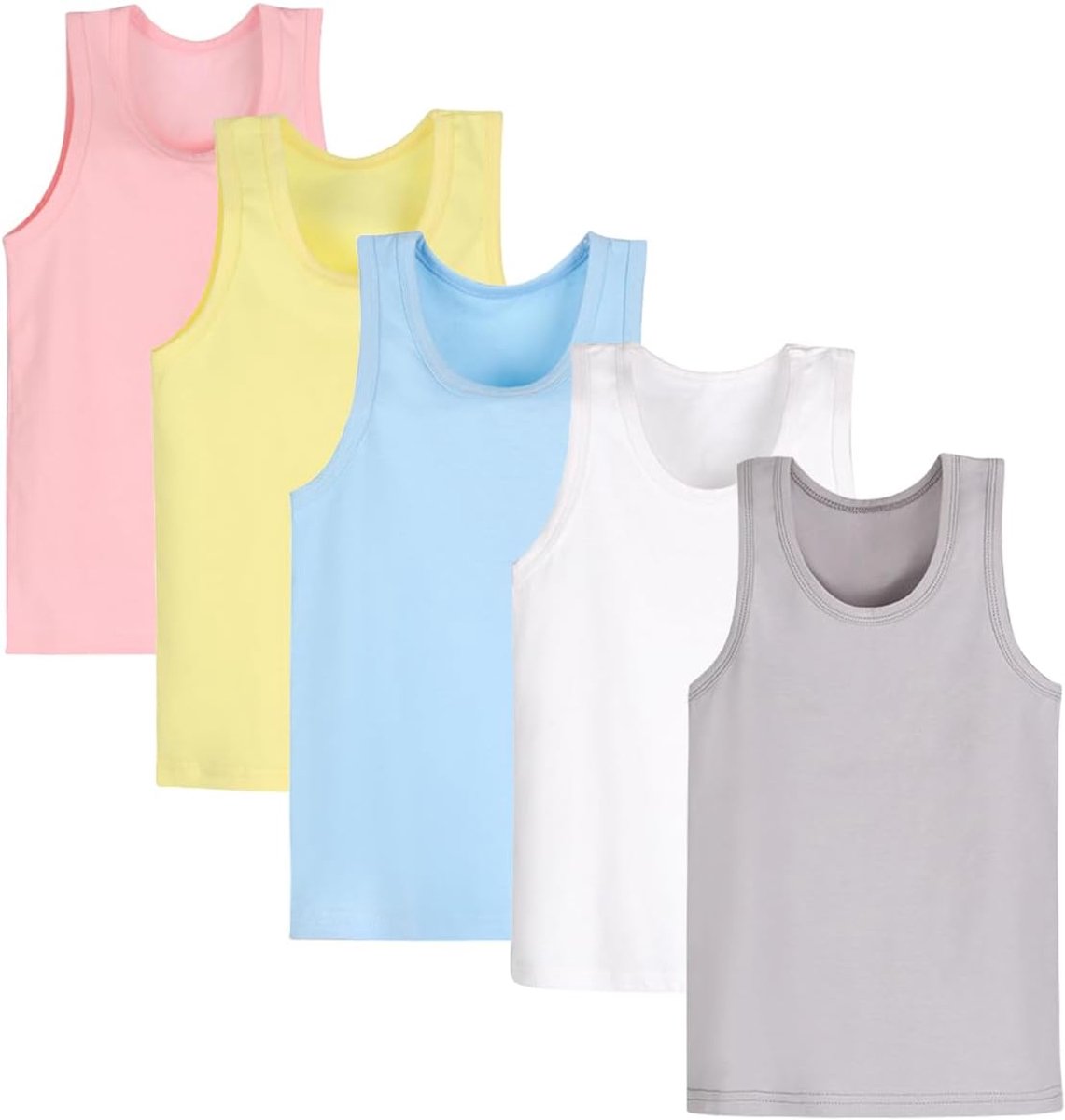 Set van 5 cami-vesten voor meisjes, zachte, mouwloze kinderonderhemden, eenkleurige tanktops voor peuters, racerback-balt, danskleding