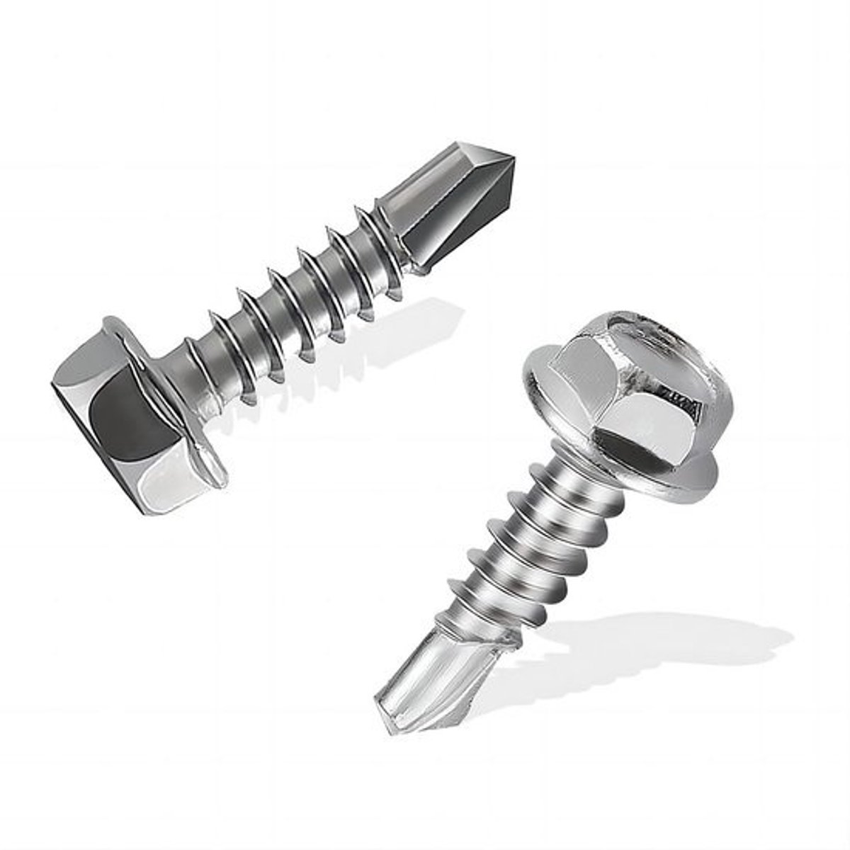 300 stuks Zelfborende Schroeven M4,2 x 16 mm RVS - Zeskant Plaatschroeven voor Metaal