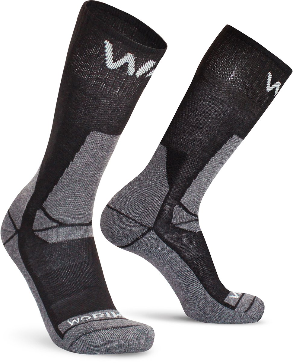 Worik - 2-Pack - Honingraat Halvehoge - No Stress - Heren / Dames - zwart - 44-47 - NTTH
