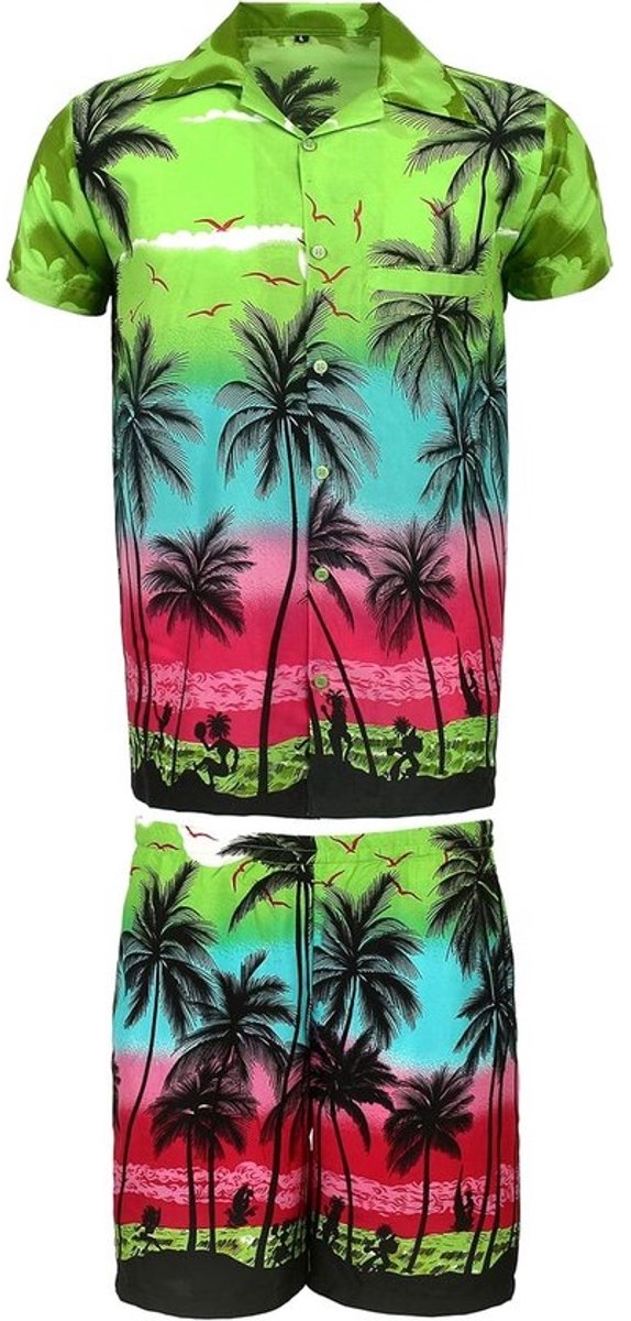 Zomers Hawaï Set voor Heren: Aloha Strandshirt en Korte Broek