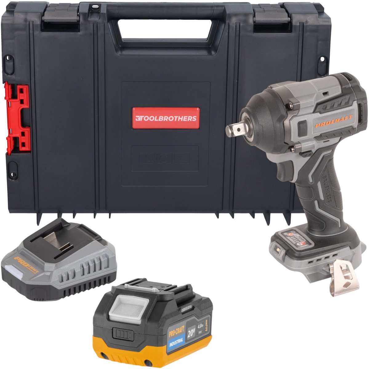 Procraft Industrial IW550Abb accu slagmoersleutel 20 V 550 Nm 1/2" Solo - zonder accu, zonder lader