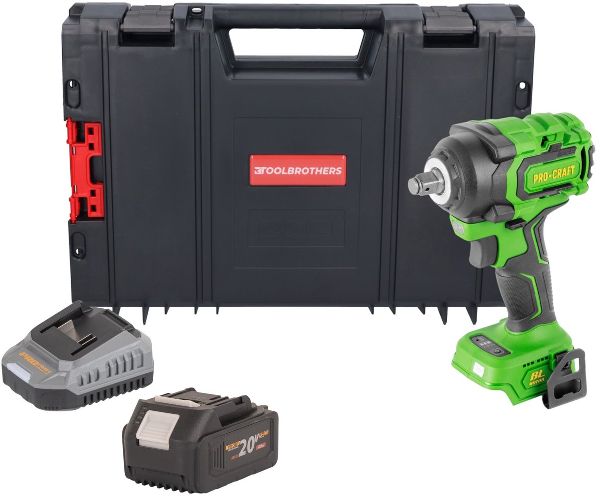 Procraft PWA18bb accu-slagmoersleutel 20 V 550 Nm 1/2" borstelloos solo - zonder accu, zonder oplader