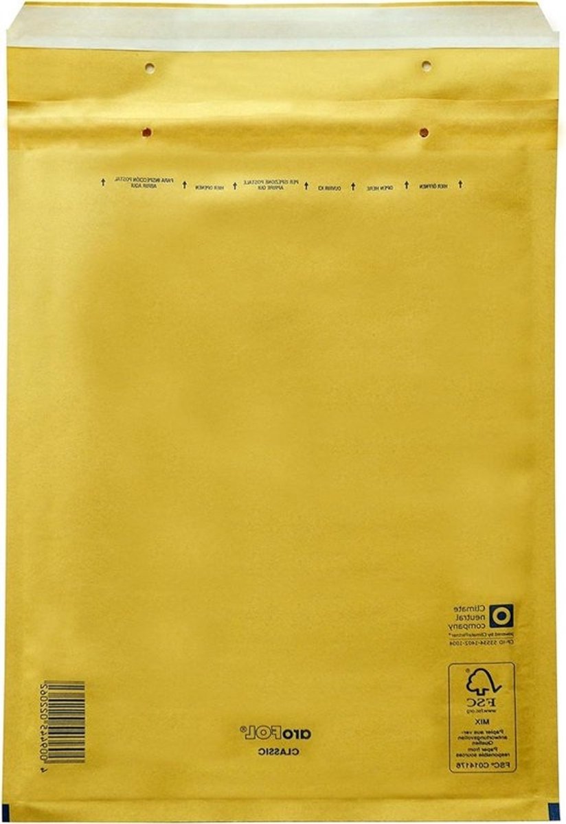 Gewatteerde envelop - Verzendzakken luchtkussen - Veilig verzenden - Met inspectiegaten - 370 x 480 mm - Bruin
