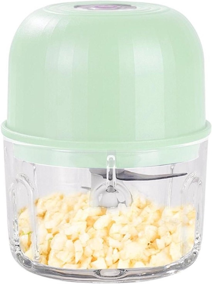 Keukenmachine Groentesnijder - Elektrische Mixer - Maaltijden Bereiden - Draadloos Oplaadbaar - 16.3 cm Hoog - Lichtgroen