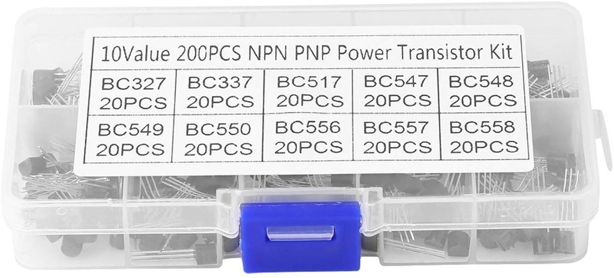 200 stks 10 Waarden NPN PNP TO-92 BC327-BC558 Transistors Germanium Transistor Diverse Transistor Kit Transistor Drie Pin Transistor Assortiment DIY Kit Transistor Silicium Voor