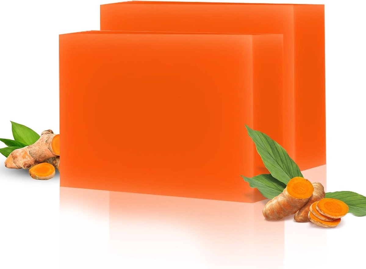 Natuurlijke Witte Zeep met Kojiszuur en Kurkuma, Vegan, 2 Stuks x 100 g, Effectieve Zeep voor het Verwijderen van Donkere Vlekken en Hyperpigmentatie, Geschikt voor Gezicht en Lichaam