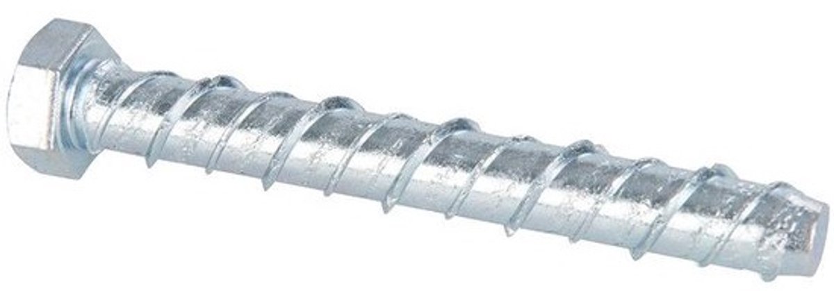 Betonnen Metselwerkbouten - Bevestigingsbouten Schroeven - Metselwerk Bevestigen - Zelftappend zonder plug - M12 x 100 mm - Metaalkleur