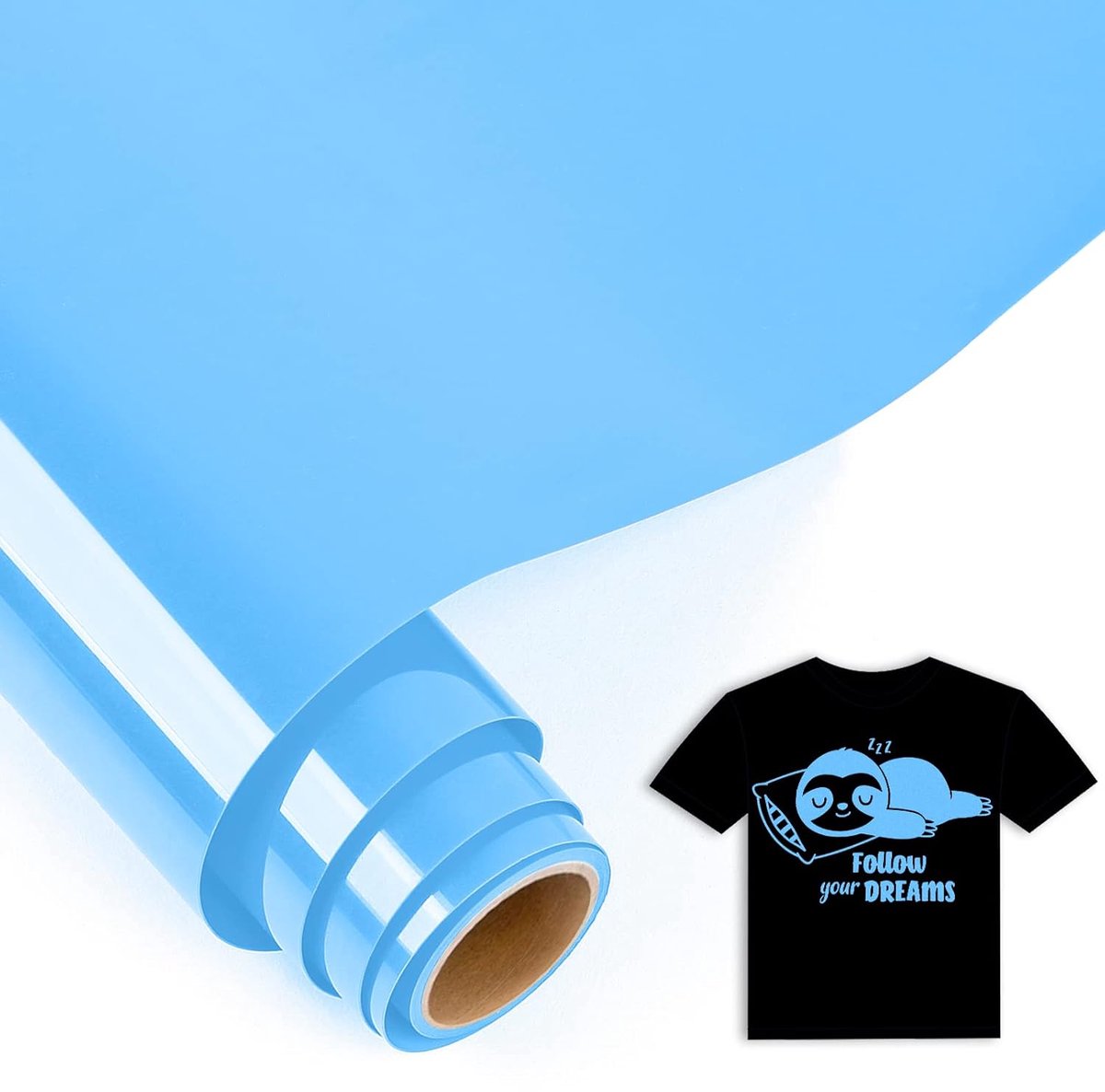 5 ft plotterfolie voor textiel, zeeblauw, 30,5 x 152,5 cm, flexfolie textiel in blauw voor Cricut Maker, Silhouette Cameo, textielfolie voor kleding, mutsen, broeken, andere stoffen