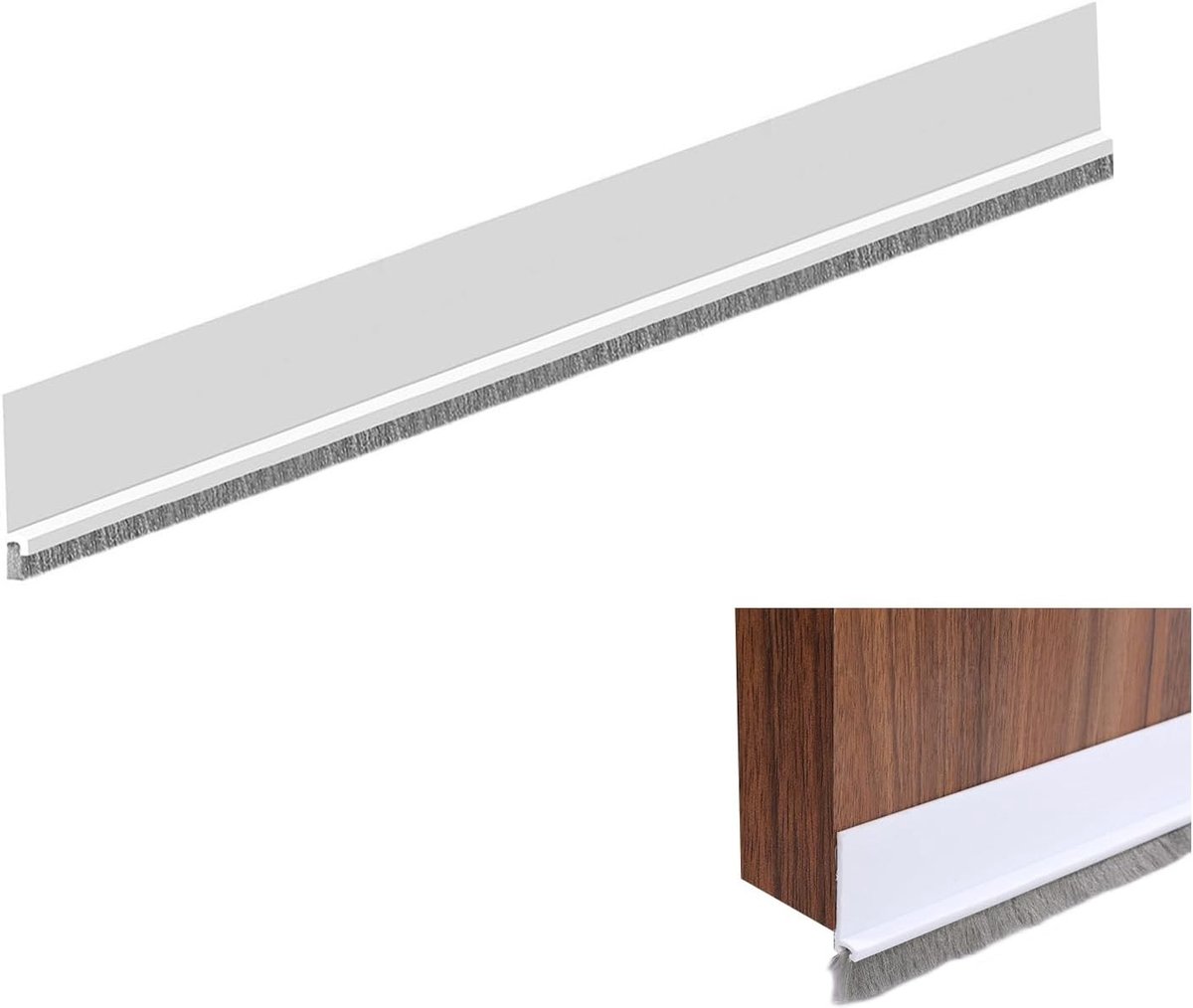 Draught Excluder van 100 cm met Borstelband, Zelfklevende Sealing Tape voor Deuren, Bescherming tegen Stof, Geluid en Tocht