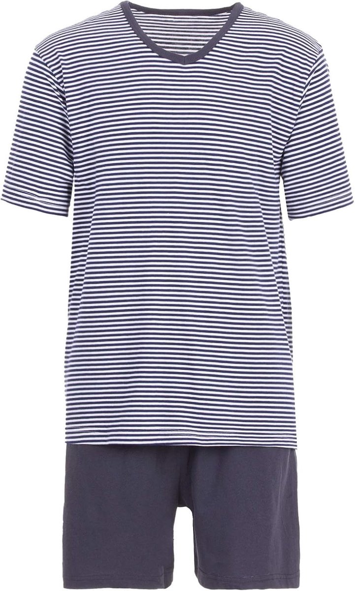 Shorty korte mouwen gestreept V-hals Loungewear 2-delig, navy, XXL