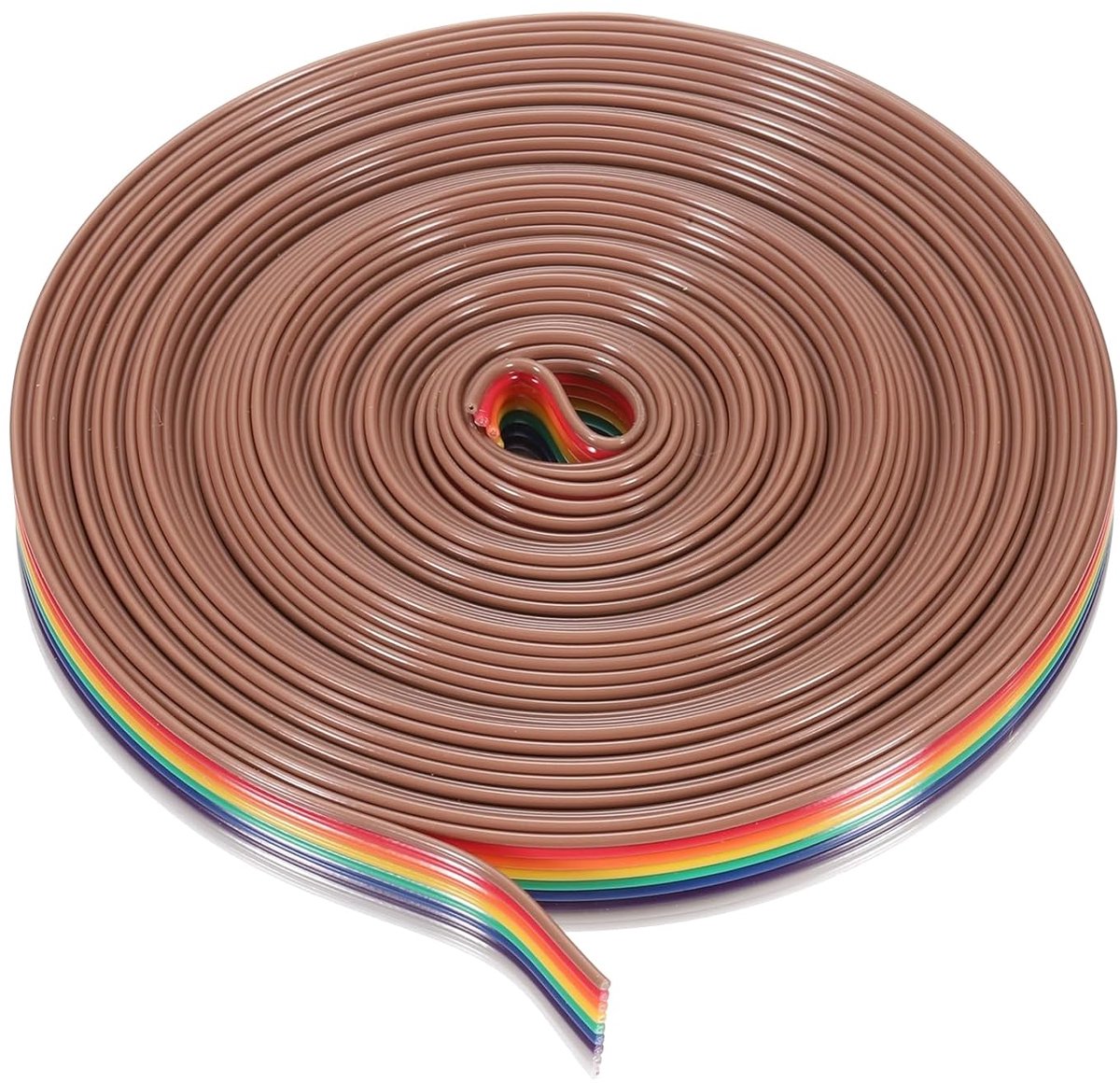 1 x 9-polige platte band-regenboogkabel, 1,27 mm, pitch breadboard, jumper draden voor elektronische projecten