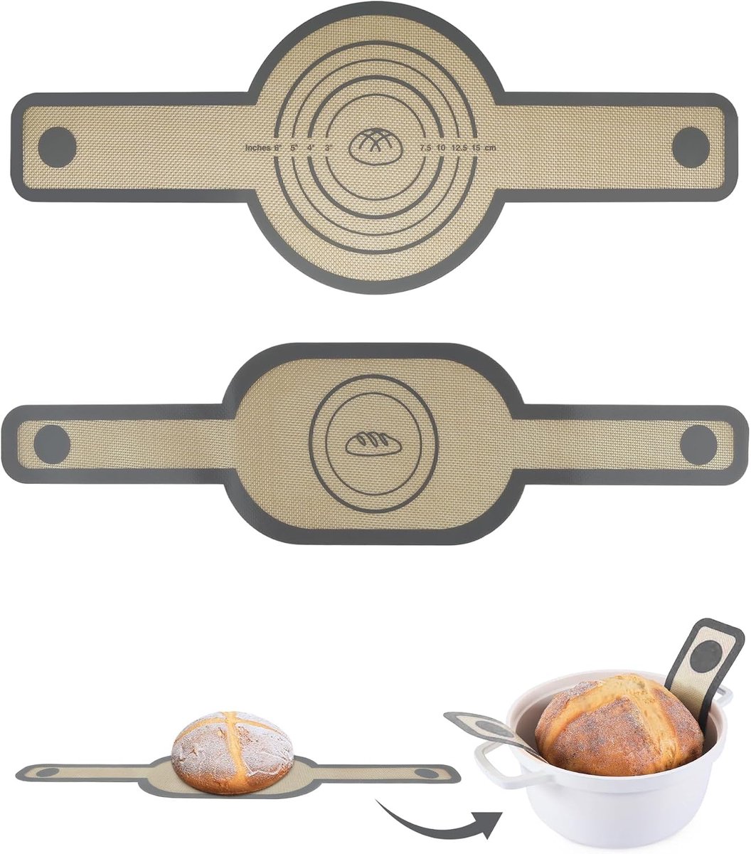 2 Siliconen Bakmat Ovaal Dutch Oven Tilmat Makkelijk Brood Bakken