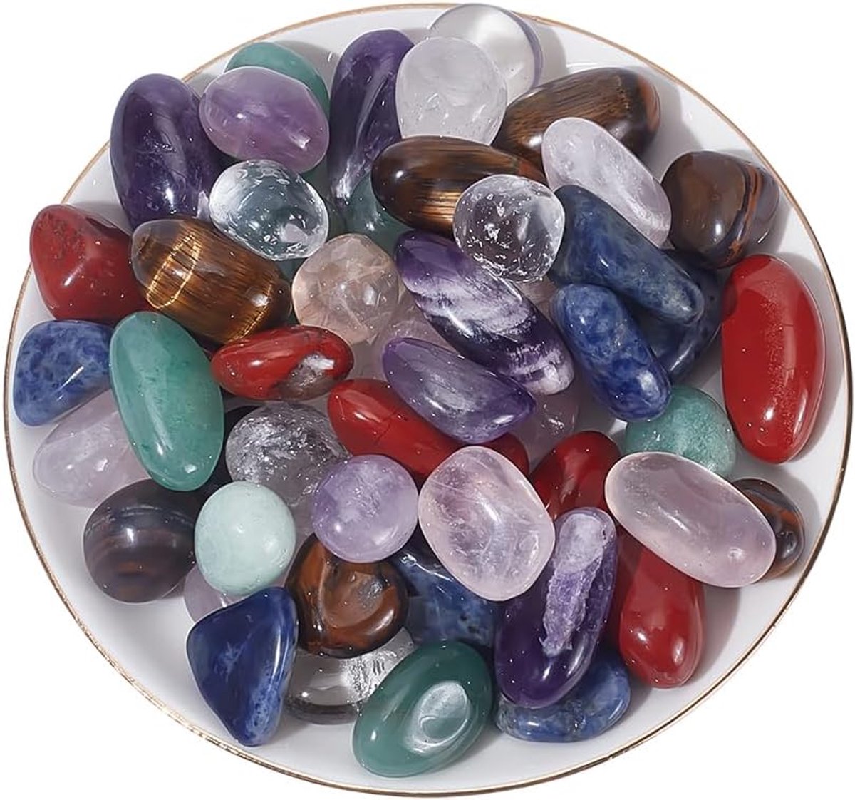 103 stuks natuurlijke groothandel gemengde geslepen gepolijste stenen 26 mm lange kristallen stenen set echte ruwe stenen vaas vuller aquarium