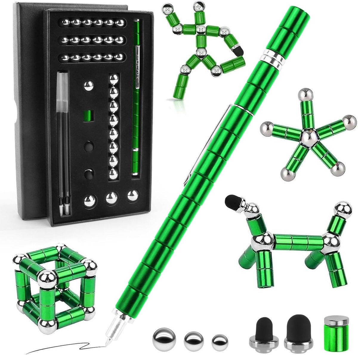 fidget pen, magnetische balpenset, multifunctionele magneetpen met aanraakpunten en stalen ballen, grappig speelgoed en coole gadgets voor mannen, vrouwen, kinderen, cadeau voor vrienden