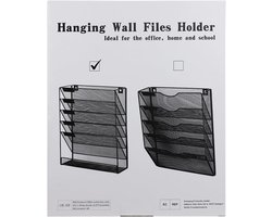 6 Tier Opknoping Muur Bestand Houder Tijdschrift Document A4 Mesh muur zak organiser Mail Organizer Magazine Opslag Rack, Duurzame Desktop File Organizer Zwart