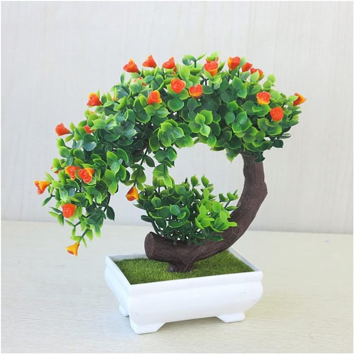 Mini-potplanten Kunstmatige Crescent Rose Groen in Potten Faux Potte Kleine Huizenplanten for Indoor Tabletop Decor Kunstplant (Color : B)