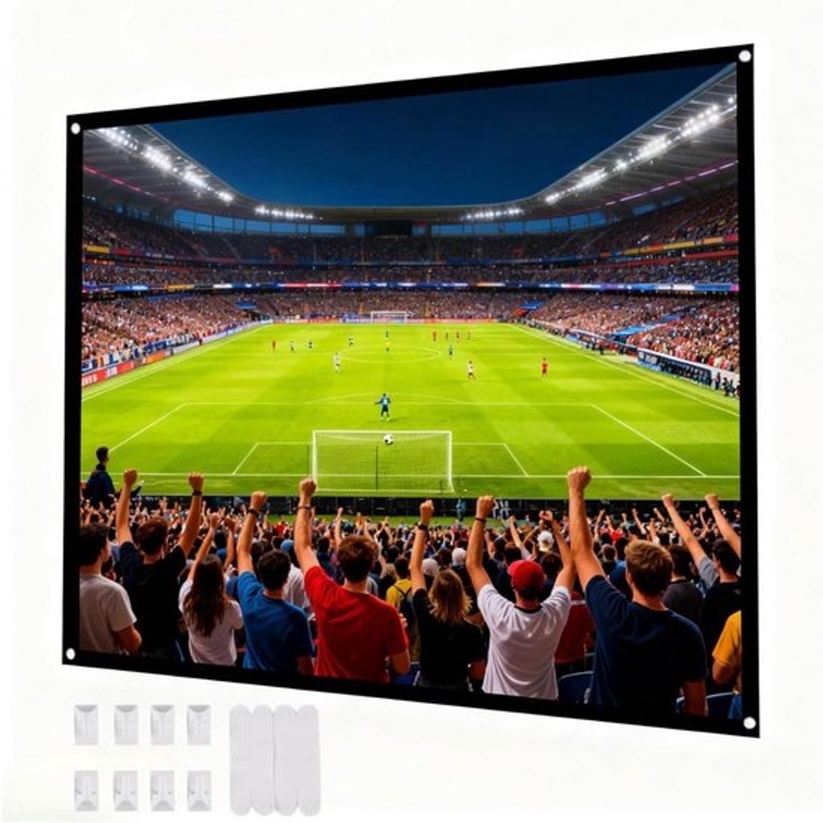 Projectiescherm Opvouwbaar - Beamerscherm Draagbaar - Thuisbioscoop Creëren - Anti-rimpel Materiaal - 100 inch - Mat Wit