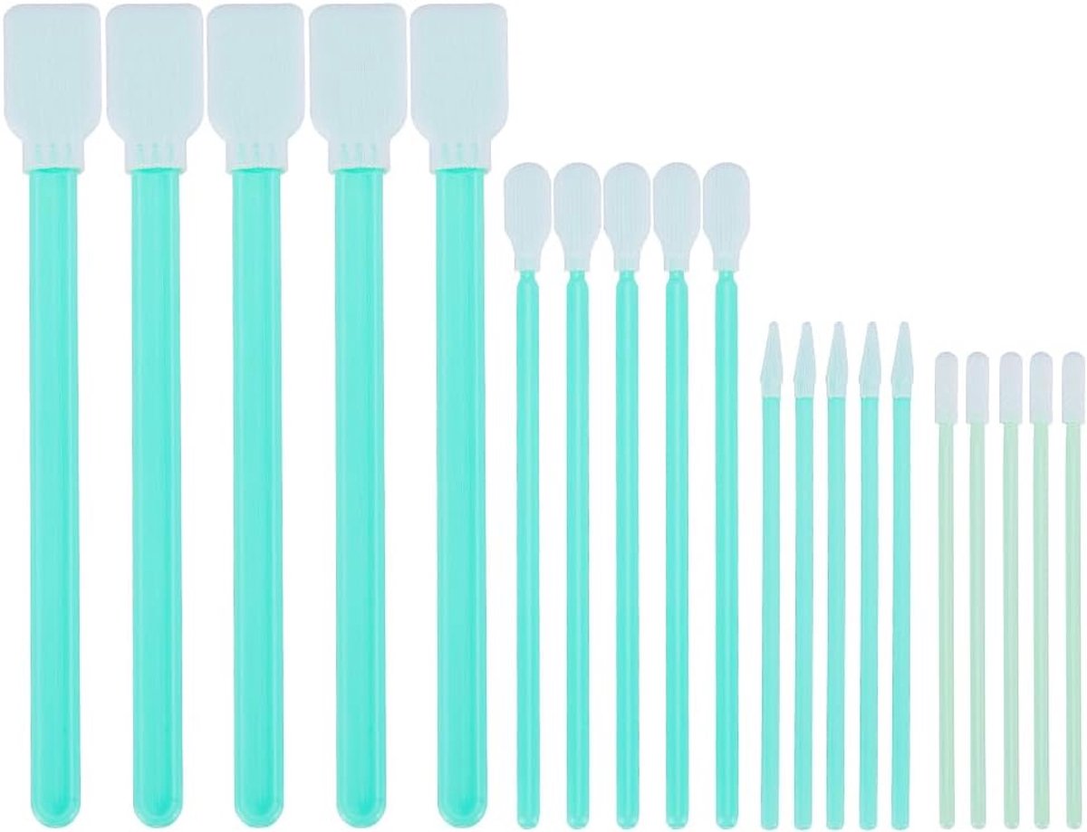 Dailygoods - Foam Reiniging Wattenstaafjes - 100 Stuks - Stofvrije Spons Tip Kit - Aquamarijn - Geschikt voor Elektronica - Perfect voor Scanners en C