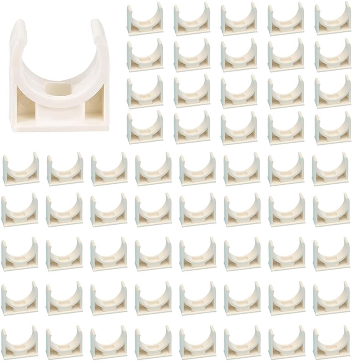 Dailygoods- Buisklem 60 Stuks - Kunststof - U-vormige Clips - 25 mm - Geschikt voor Slangen - Hoogwaardige Kunststof - Gewicht 280 Gram - Slangklem
