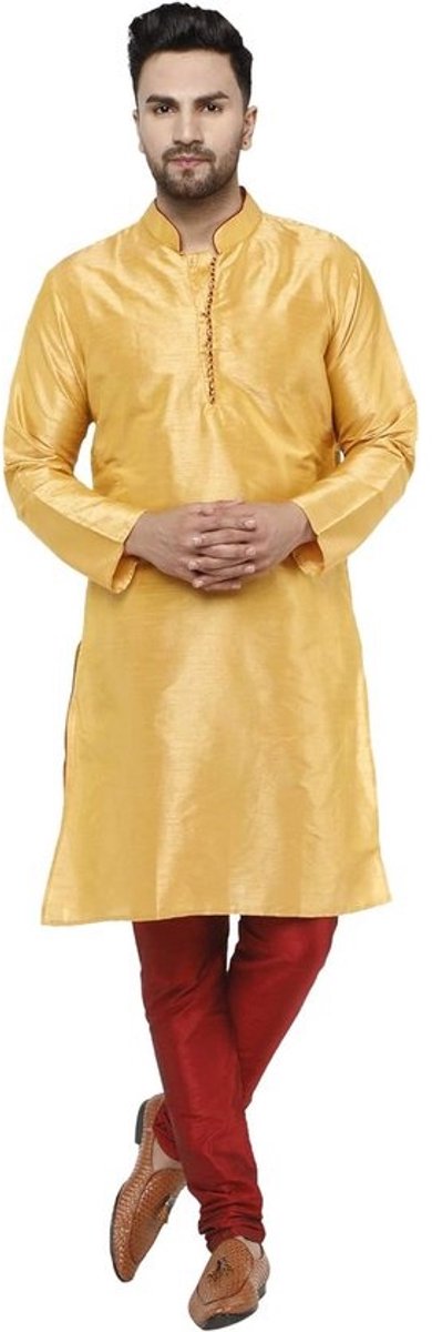 Traditioneel Indiaas Kurta Pyjama Set Heren Lange Mouwen Jubileumkleding