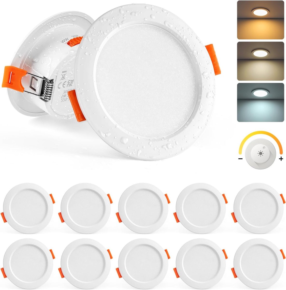 LED Inbouwspot Dimbaar, 5W Badkamerspot, Set van 10