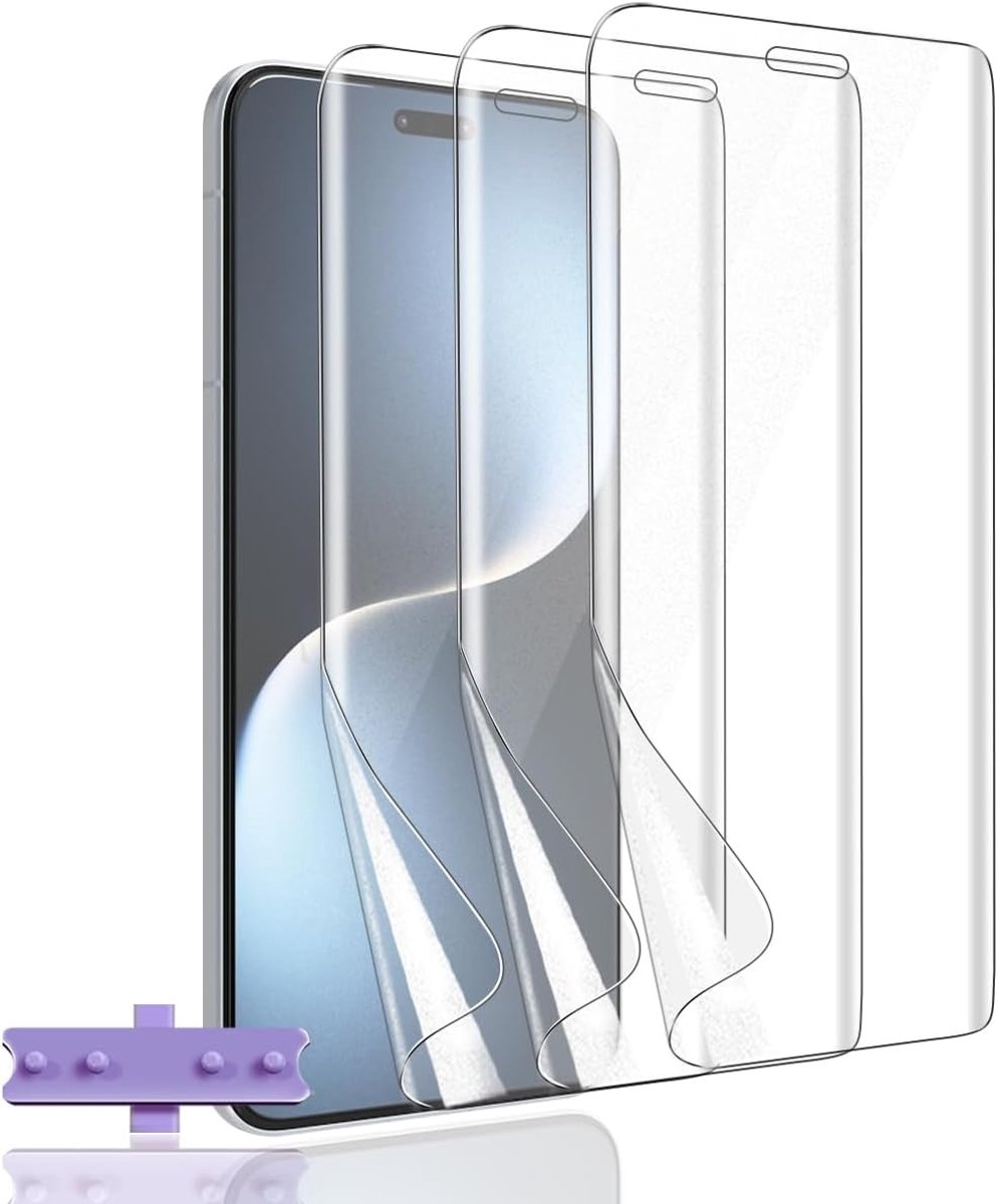 compatibel met Honor Magic 7 Pro (geen gehard glas) TPU hydrogel films, 3 stuks, HD/krasbestendig, volledige afdekking, flexibele displaybescherming voor Honor Magic 7