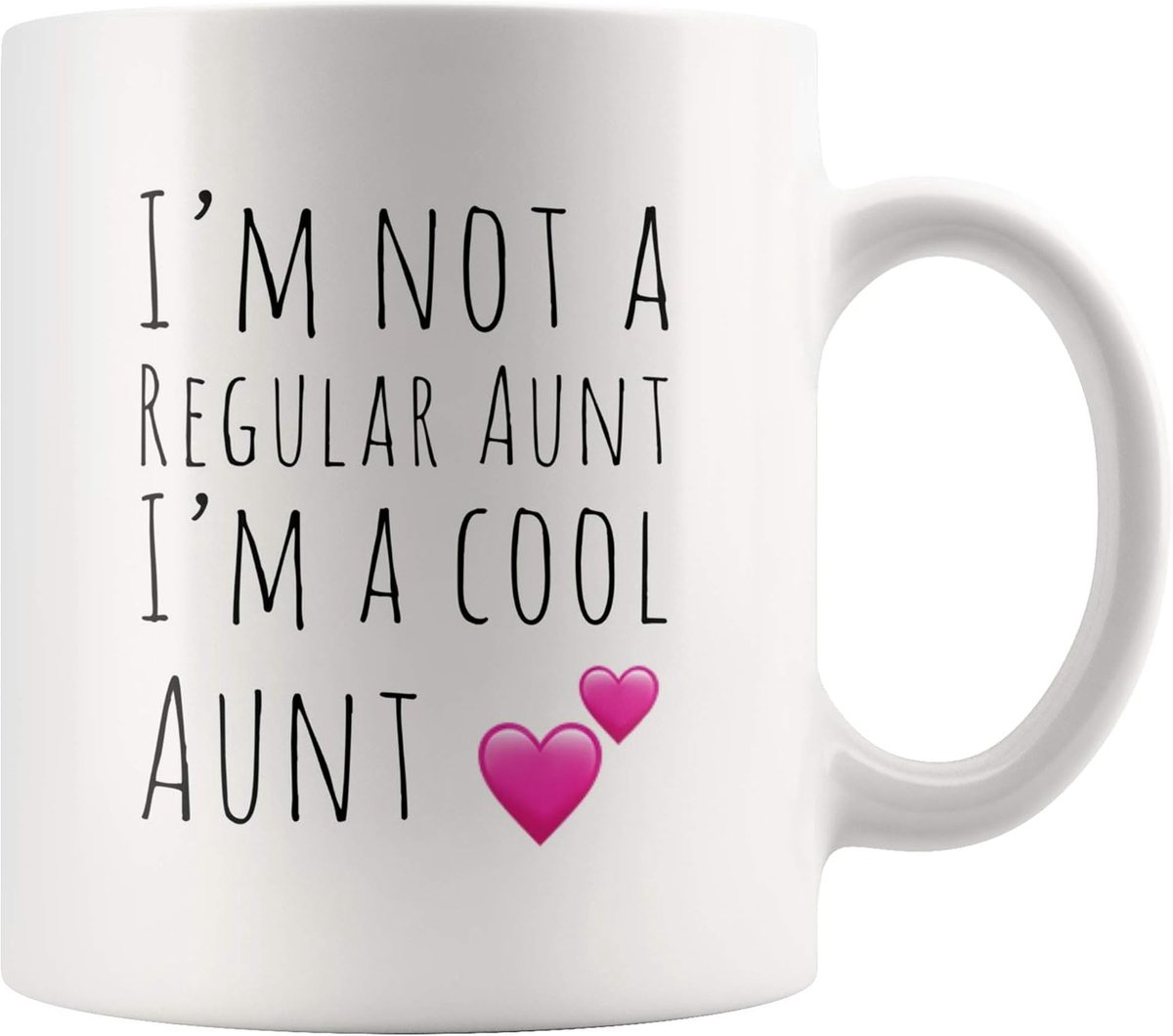 ben geen gewone tante Ik ben een coole tante, grappige koffiemok cadeau voor Kinswoman 11oz keramische beker wit bedrukt dubbelzijdig
