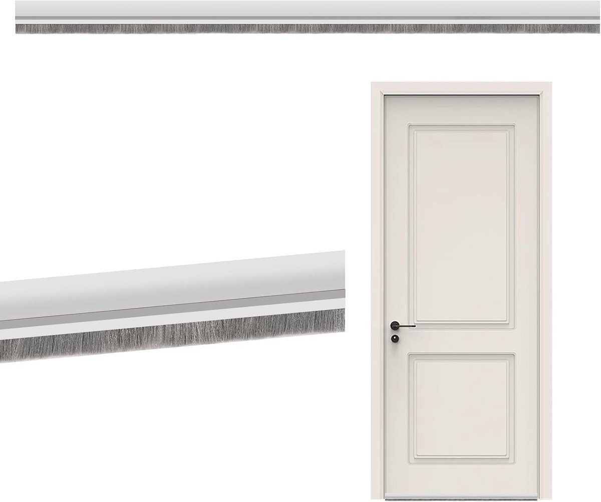 Draught Excluder voor Deuren 100cm - Zelfklevende Deurborstel voor Onderkant van Binnen- en Voordeuren (Wit) - Energie besparen, Geluiddemping, Tochtstrip