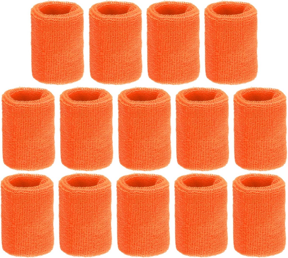 Polsbanden, zweet, voor mannen en vrouwen, atletisch absorberend, voor basketbal, voetbal, tennis, hardlopen, training, oranje, verpakking van 14