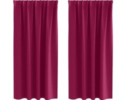 vidaXL - Blackout - Gordijnen - met - Ringen - 2 - st - Wijnrood - 175 - x - 140 - cm