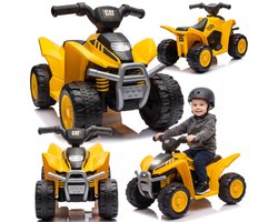 Elektrische kinderauto quad, 3km/h, kinderquad, meerijdende auto voor kinderen vanaf 18 maanden, ledlamp, speelgoed (Geel)