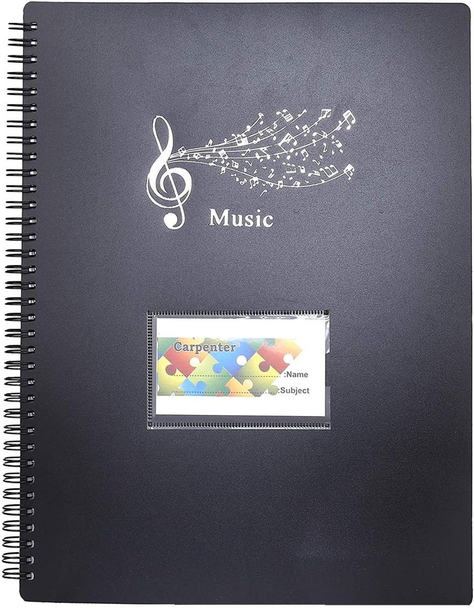 Dailygoods- Muziekmap A4 - Multifunctionele Muziekhouder - 20 Zakken - Antislip Binnenzakken - Hoogwaardig Polypropyleen - Schokbestendig - Notitieboe