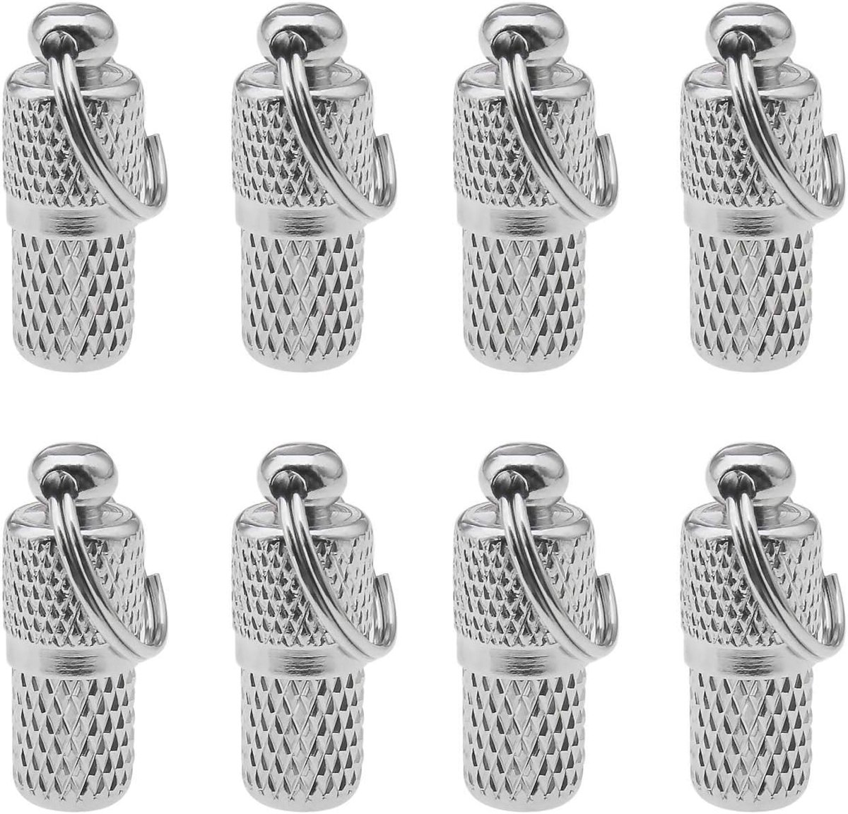 Dailygoods- ID-tags 8x - Messing - Gepersonaliseerd - Anti-verloren - Capsuleontwerp - 21 x 8 mm - Inclusief mini label papier - Huisdierlabel