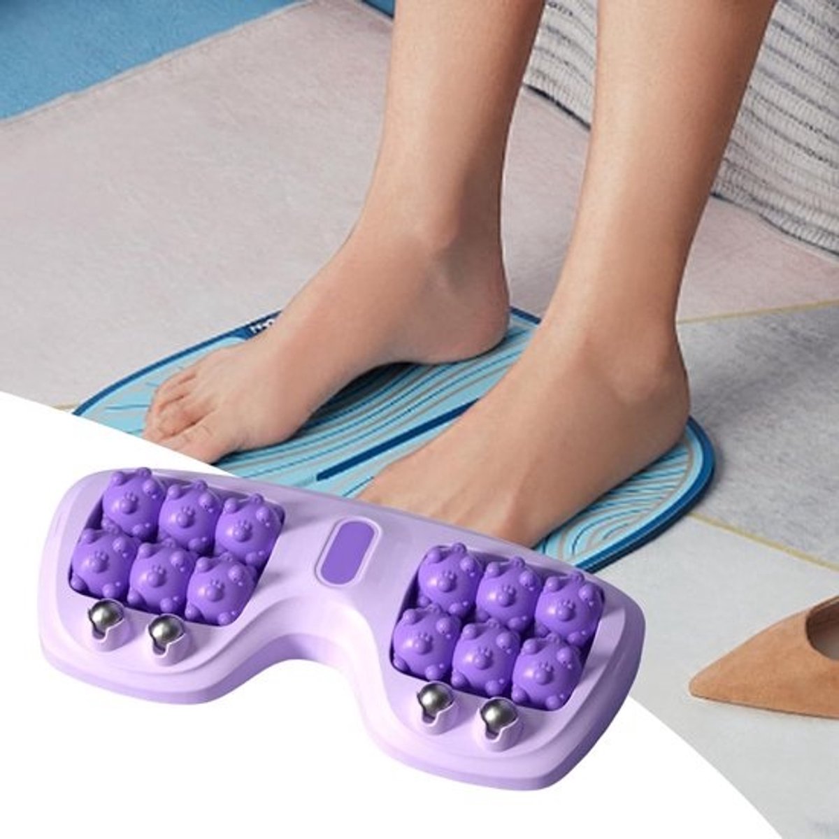 Voetmassage Roller - Voetroller Massageapparaat - Voetontspanning Bevorderen - Nauwkeurige Noppenindeling - 29 x 15 x 4 cm - Grijs