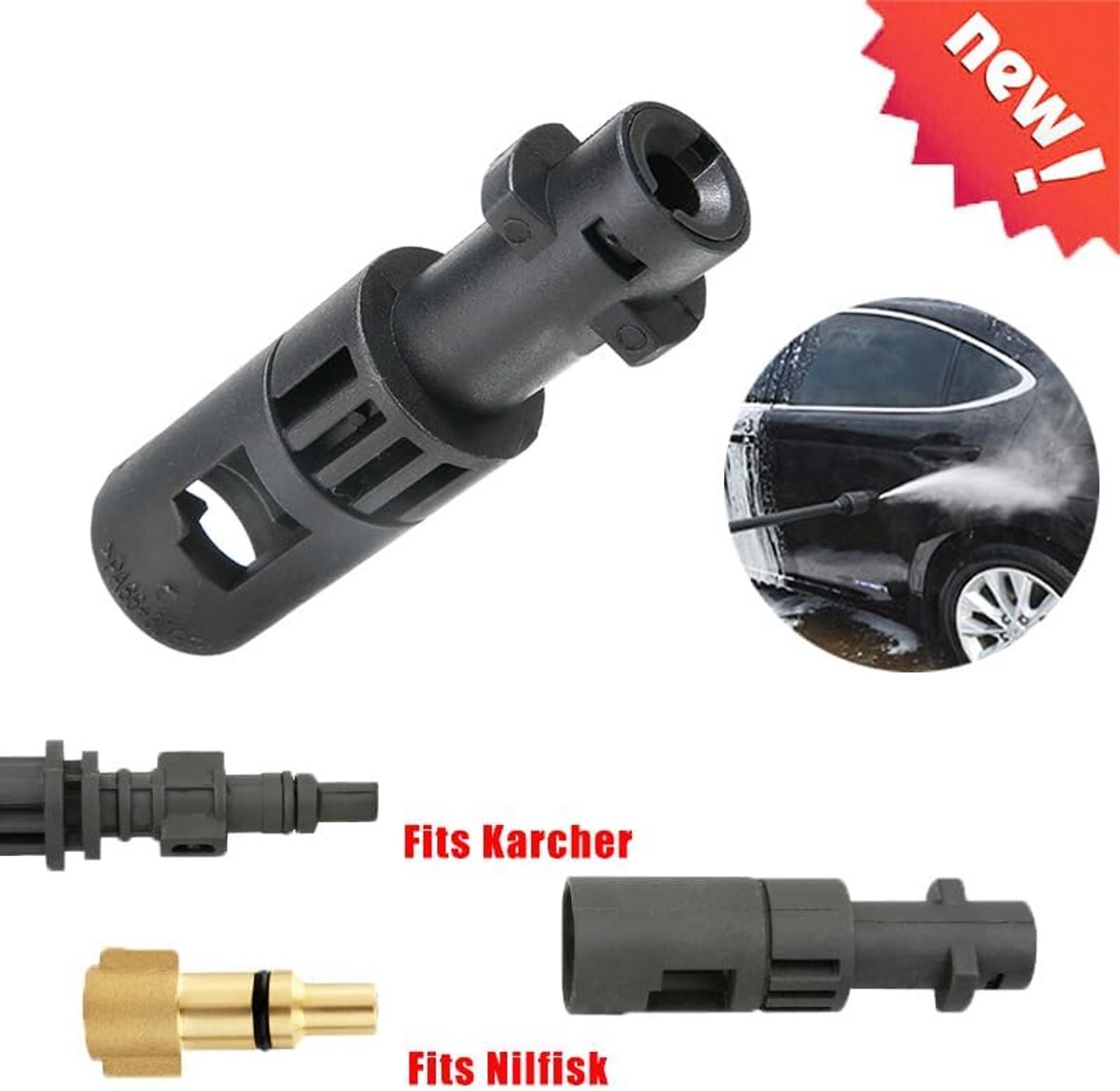 Hogedrukreiniger Adapter Bajonet Fitting voor Conversie Karcher K-serie - T & F Adapter met Koppelingsconnector - Handige Accessoire voor Parkside en Lavor. – foto 7