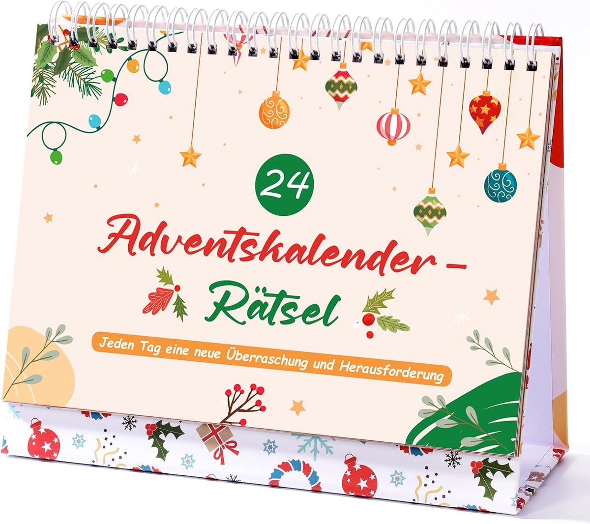 Dailygoods- Adventskalender 2025 - Raadsel voor Volwassenen/Kinderen - Kerstmis Geschenken - 1 x Adventskalender - Leuk en Educatief - Raadselkalender