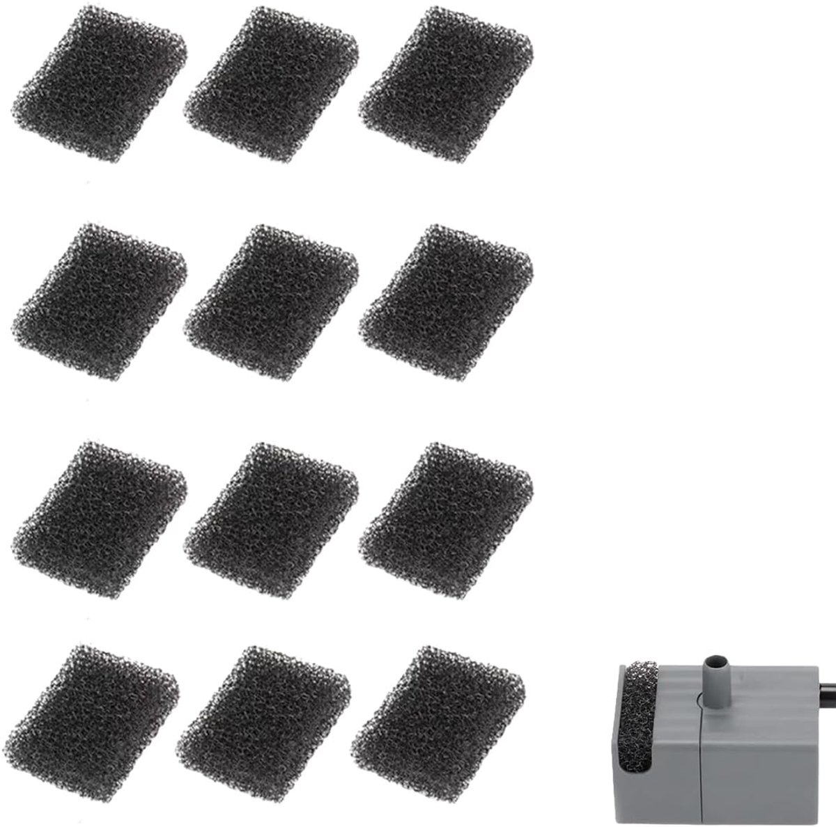 Dailygoods- Vervangingsfilters 12 stuks - Kattenfonteinfilters - Schuim - Universele compatibiliteit - Hoogwaardig materiaal - Afmetingen 40 x 30 x 10