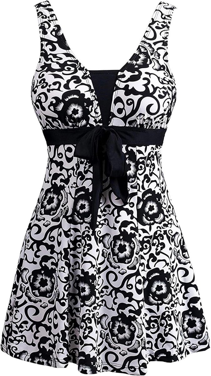 Dames Eendelig Badmode met Shorts Elegant Effen Badmode Een Stuk Figuurvormende Tankini Plus Size Badmode