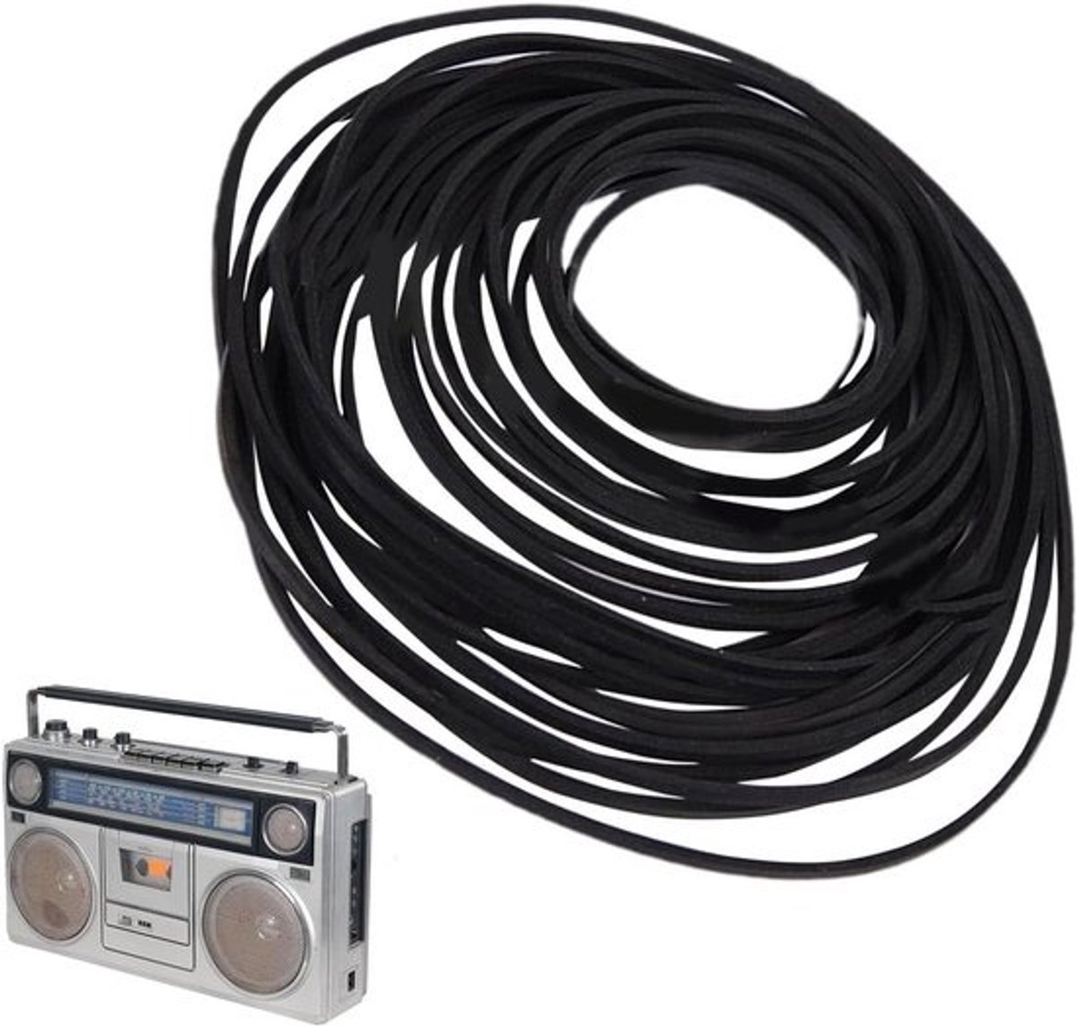 Universele Cassette Riemen - Platte Vierkante Verpakking - Apparaten Onderhouden - Hoogwaardig Materiaal - 30 stuks - Zwart