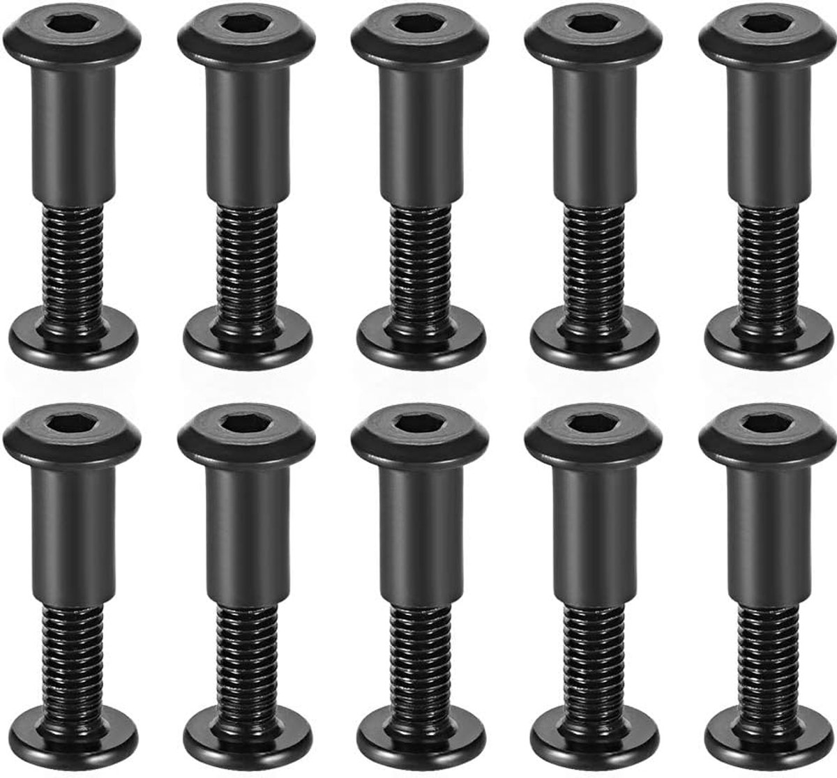Sets inbussleutel postband meetklem leer koolstofstaal zwart M6 x 10 mm M6x20mm