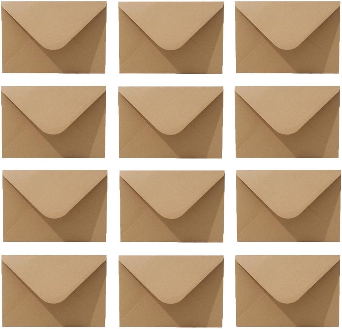 50 stuks, 130 x 190 mm, vintage enveloppen met puntklep, envelop met puntklep, envelop, natte plakrand, voor brieven, wenskaarten, uitnodigingskaarten (bruin 3#)