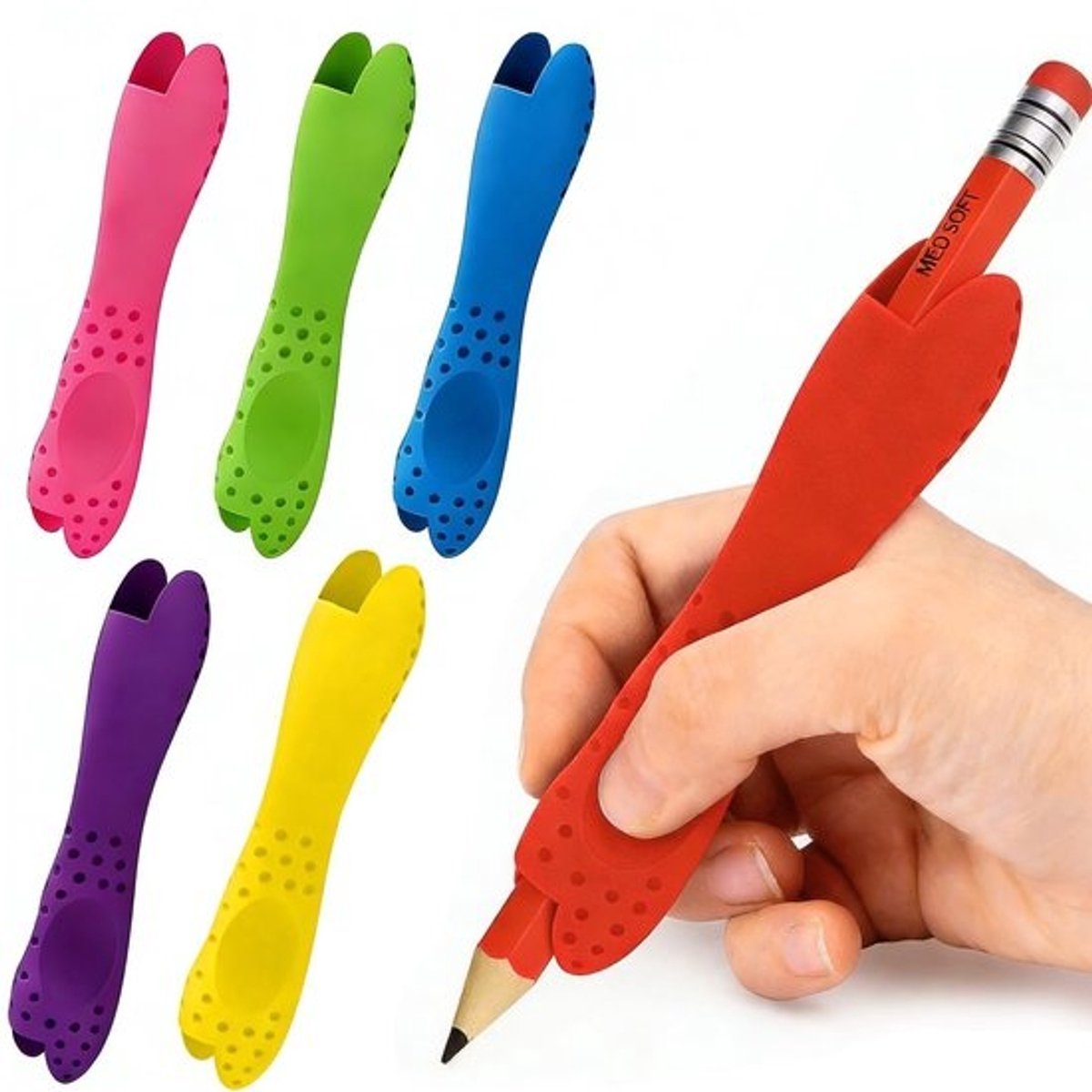 Solidchoice - Set van 6 Siliconen Penhouders voor Kinderen