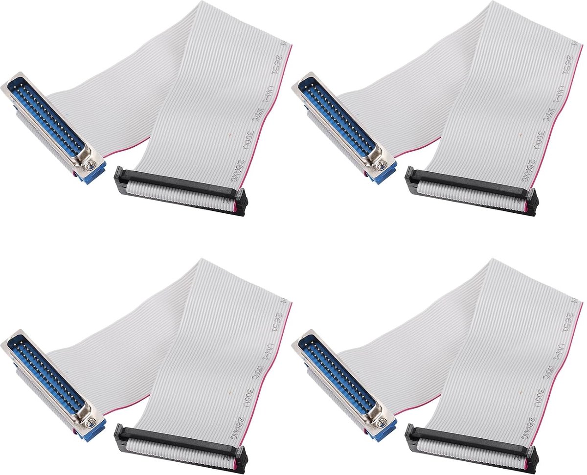 4 stuks IDC lintkabel 2,54 mm raster 47 mm breedte 20 cm lengte 40 pin stekker DB37 naar FC-40, jumperkabel voor PC LED-displays